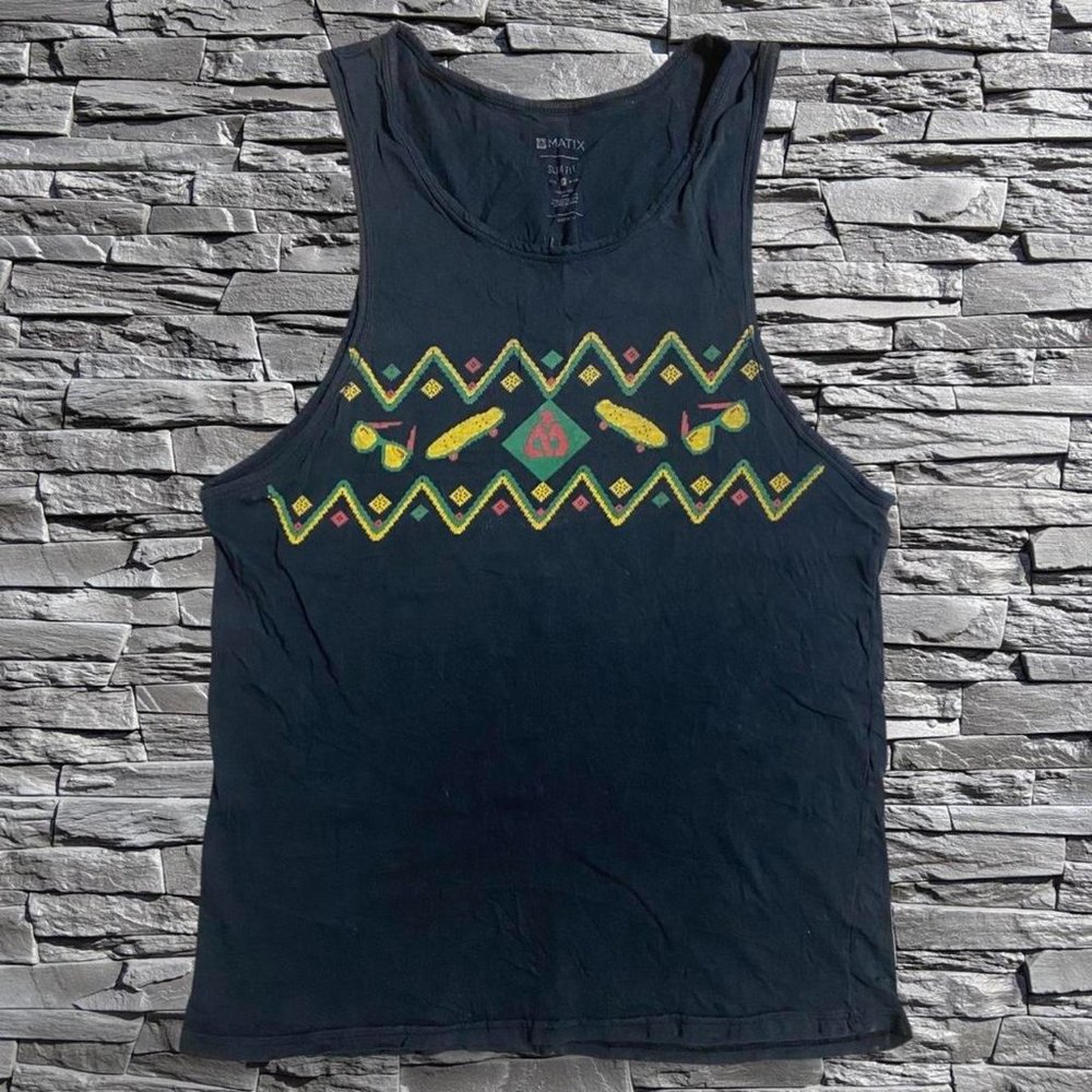 Matix Skateboard Glasses Tank Top Black Size XL